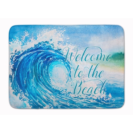 Carolines Treasures Wave Welcome Machine Washable Memory Foam Mat BB8529RUG